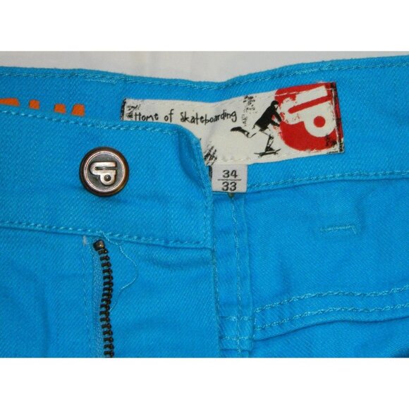 Skateboarding Titus Skinny Fit Up Turquoise Blue Jeans Size 34x33 - Picture 7 of 8